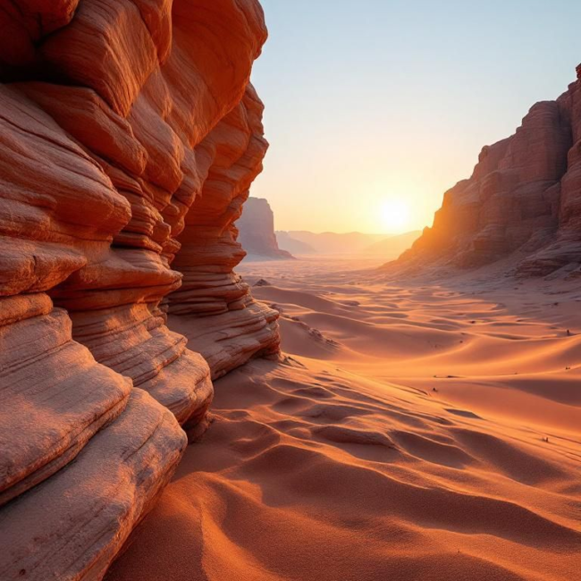 منظر طبيعي لوادي رم في الأردن – رحلة سياحية مع سحر الطبيعة